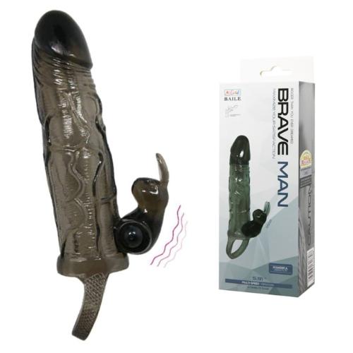 Penis sleeve made of soft jel with vibration for clitoris