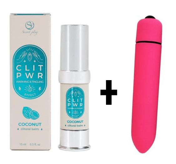 Secret Play Clit Pwr Clitoral Balm 15ml COCONUT with a Gift Bullet