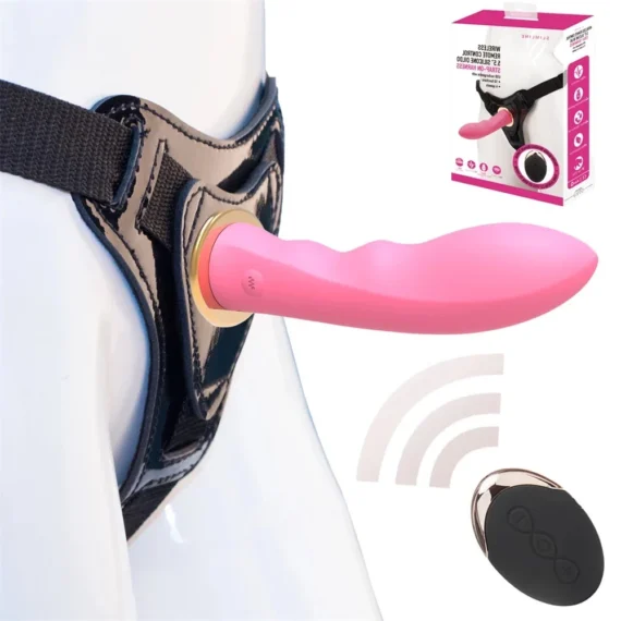 Screw Strap-On Dildo Vibrator Pink