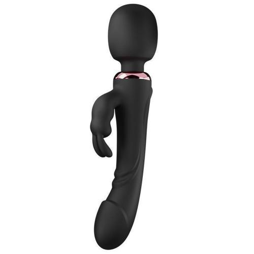 Rabbit Wand Dildo Vibrator Black