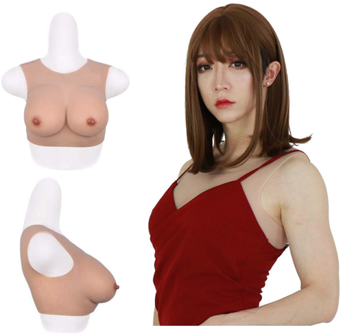 Τοπάκι Στήθους Cross-dresser σε Μέγεθος C, Χρώμα Σαμπάνιας ή Μπέζ με Γέμισμα Βαμβακιού
