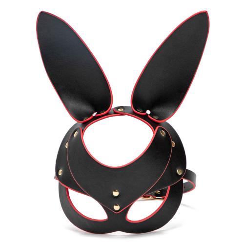 Punk Gothic Cosplay Women Leather Bunny Ears Mask