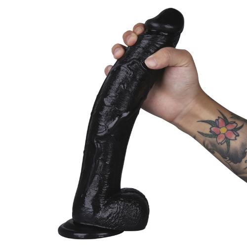 Bent PVC 12.4" Realistic Dong Black