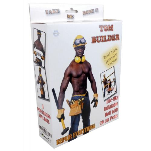Black Doll Tom the builder - printed face - penis 20cm