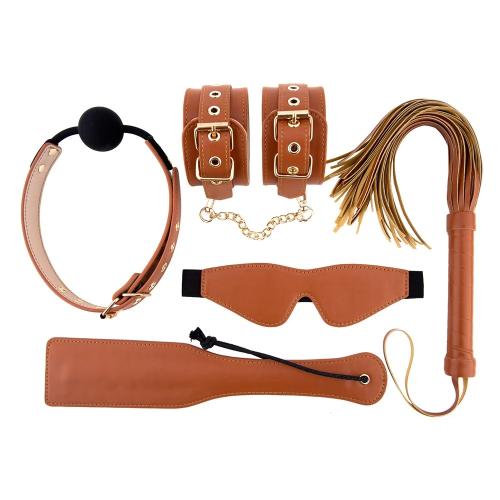 Elite Bdsm Set Cognac Vegan Leather