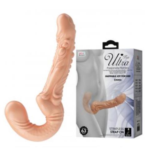 Strapless realistic double strap-on flesh-colored Baile ULTRA Emma