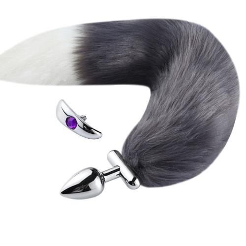 Convertible Fox Tail Plug Black and White