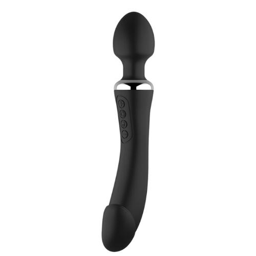 Double Penetration Heating Vibrator Black